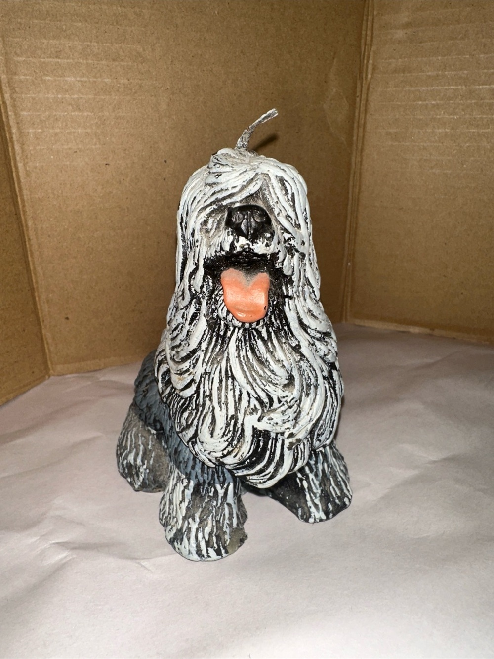 English Sheepdog candle 🕯️ figurine sculpture 4.5” wax
